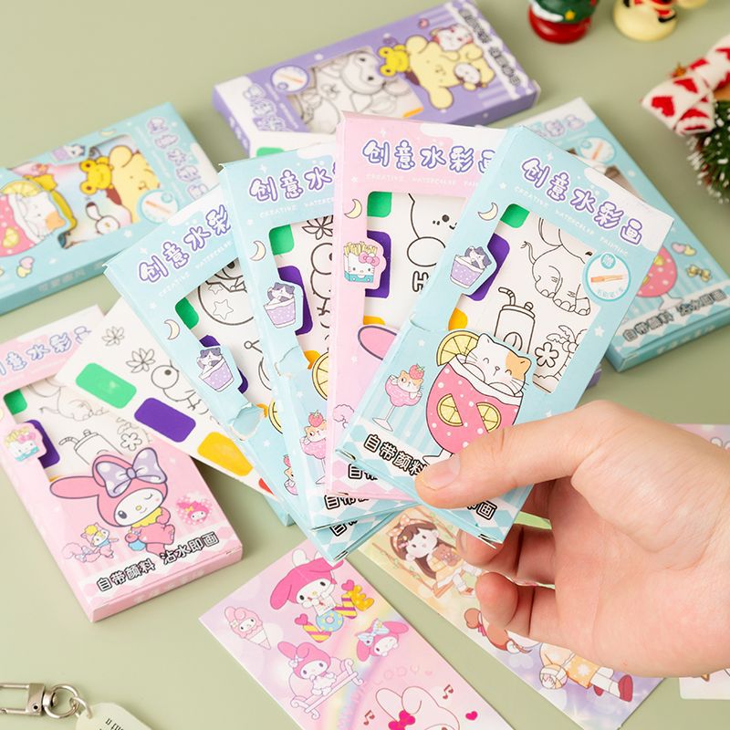 Kawaii Mini Watercolor Painting Book 🎨📖✨