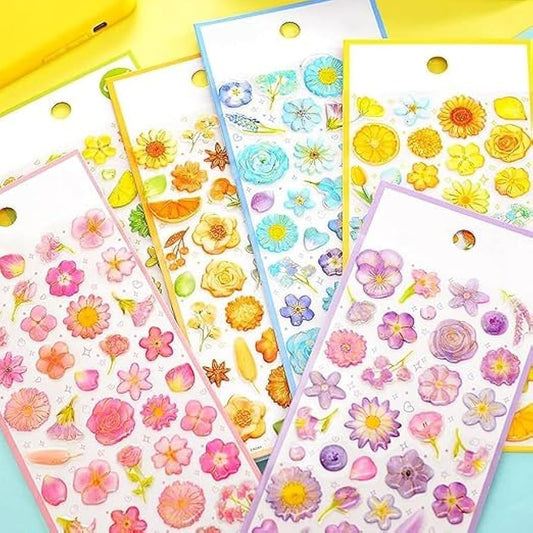 Blooming Crystal Flower Stickers Sheet 🌷✨