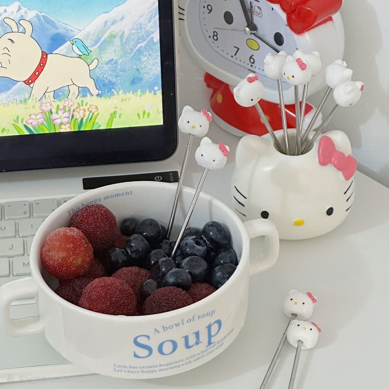🍓 Hello Kitty Fruit Fork Set (10pcs)