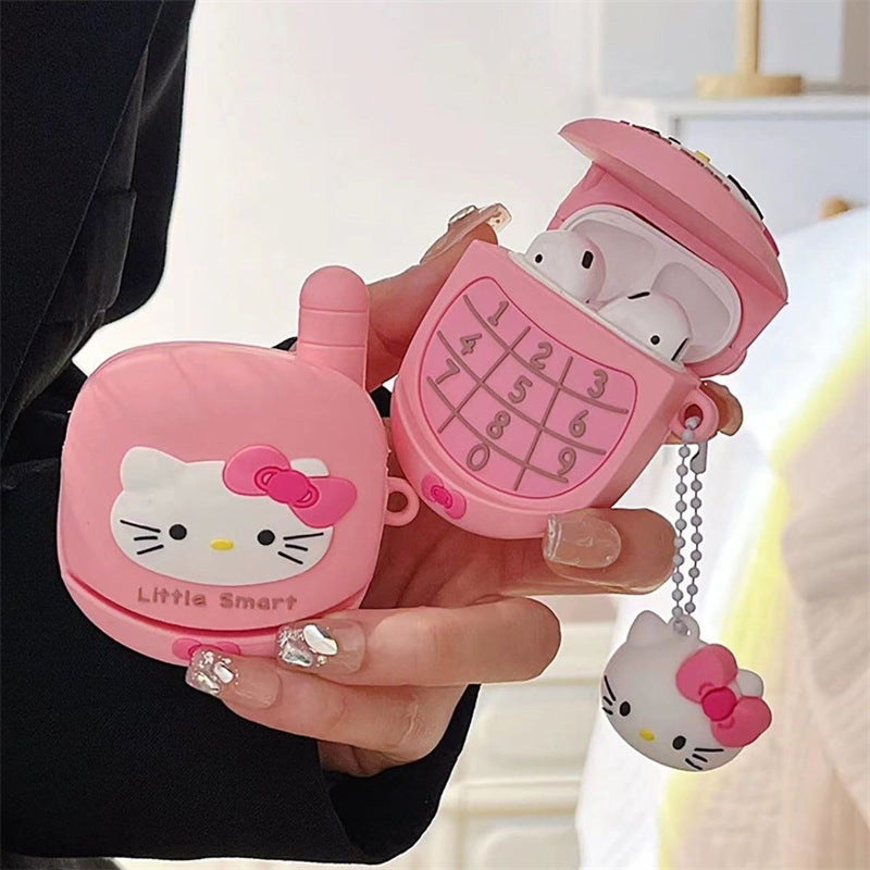 Hello Kitty Retro Flip Apple Airpods Case with Charm