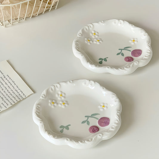 Pre - Order Cherry Themed Crockery Plate Bowl Spoon