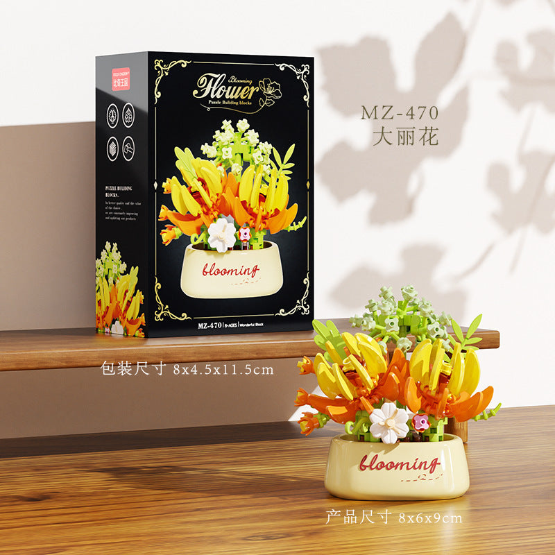 Mini Blooming Flower Pot Building Blocks 🌷✨