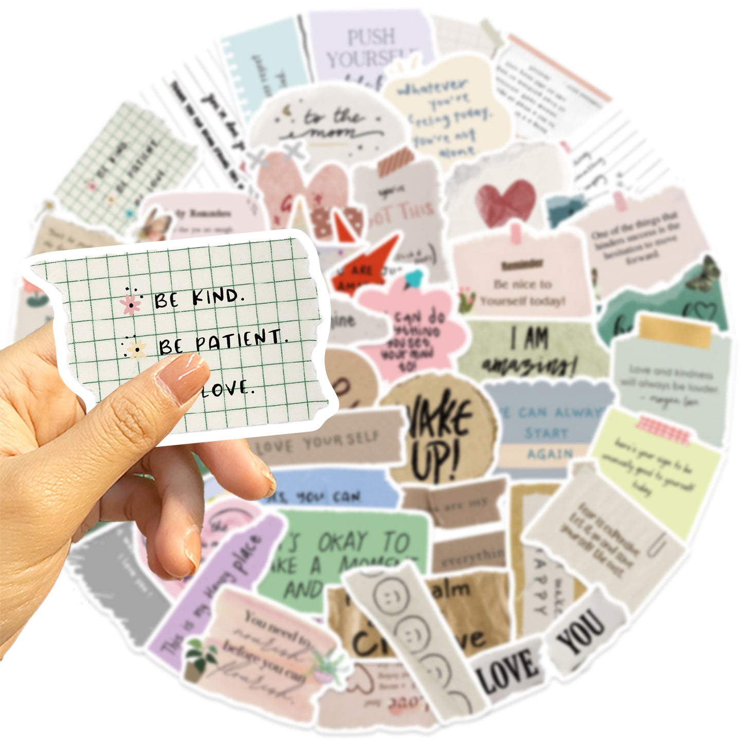 PS5 - 50 pcs Soft Pastel Affirmation Sticker Pack