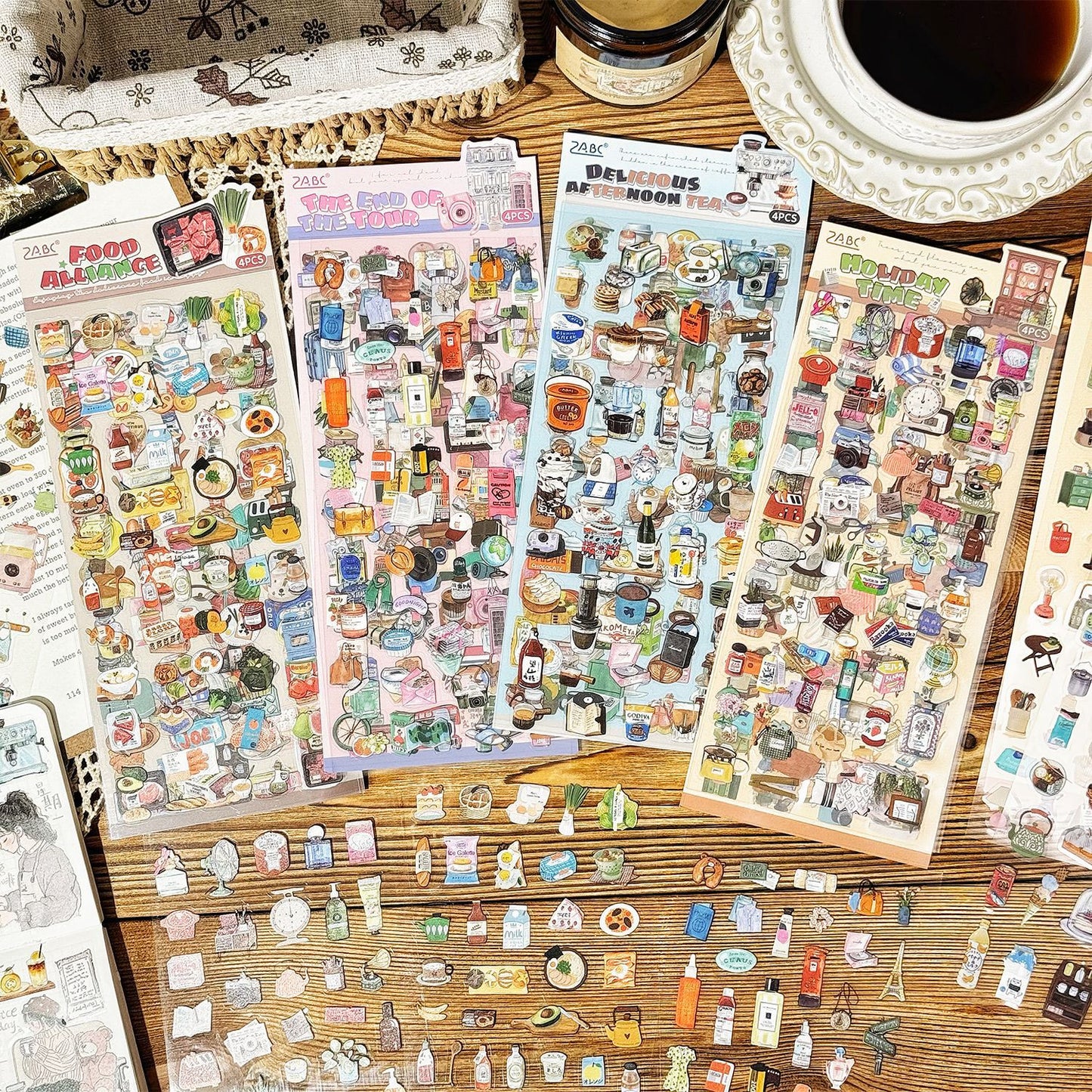 New Set of 4 Vintage Everyday Life Sticker Sheets