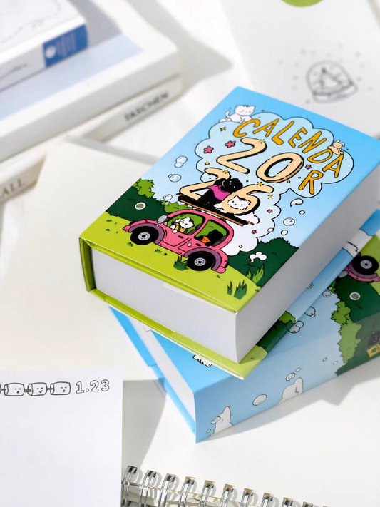 Pre - Order Cozy Doodles One-Day-a-Page Calendar 2026 🐻🚗📅