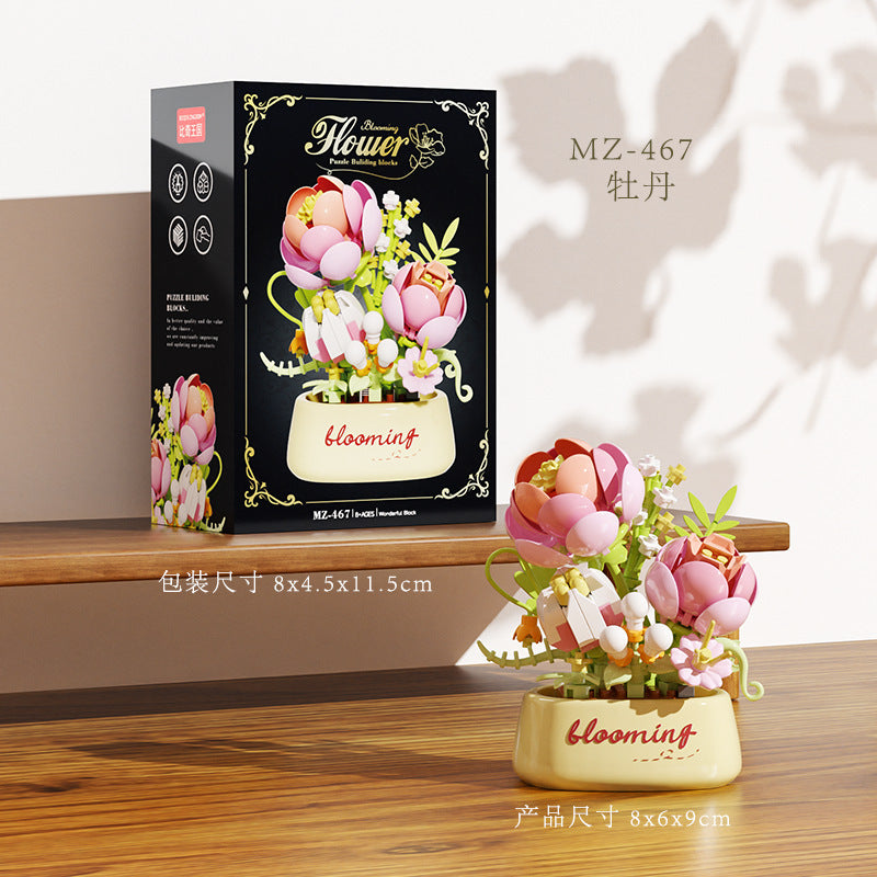 Mini Blooming Flower Pot Building Blocks 🌷✨