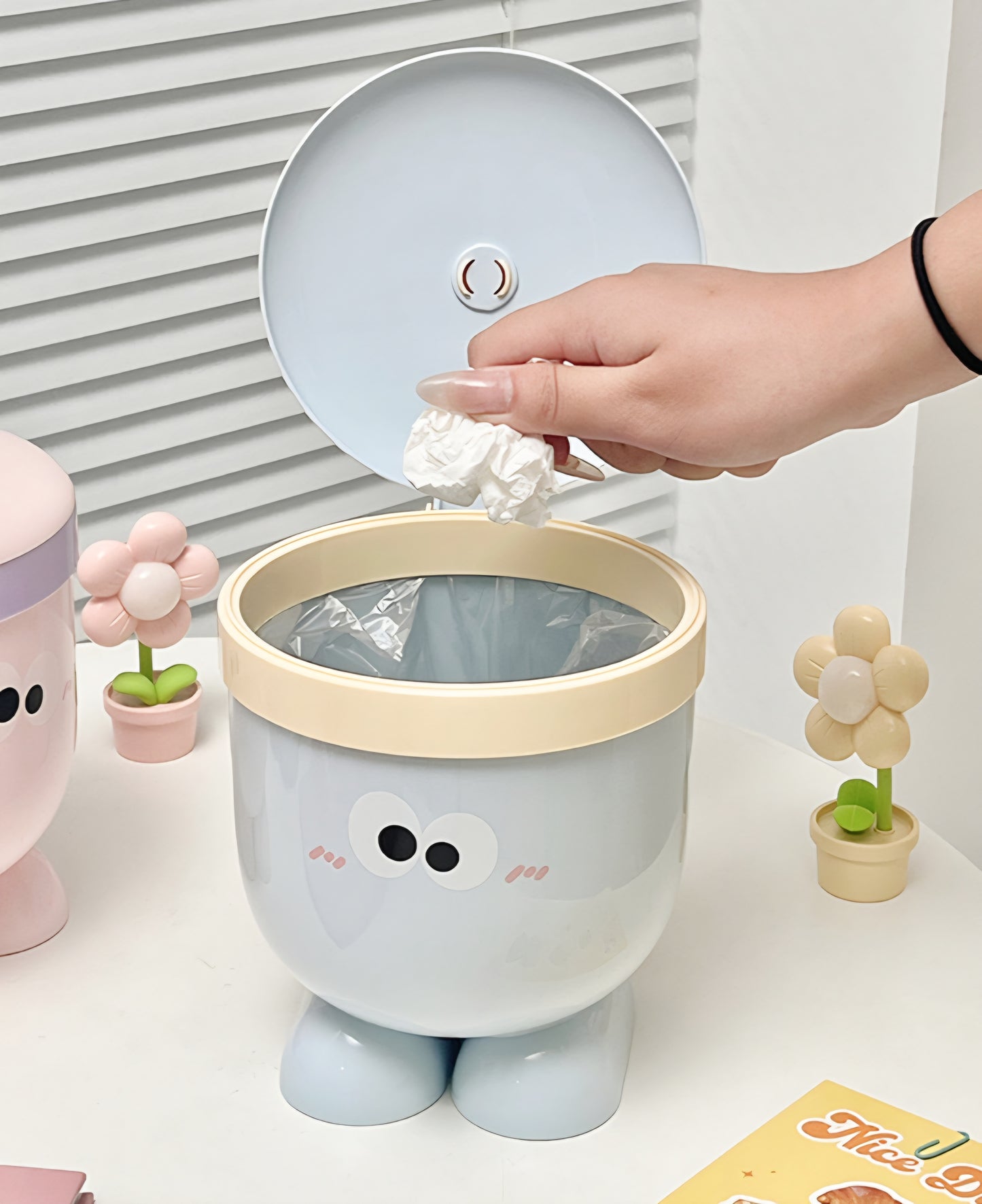 👀 Cutie-Pie Jumbo Storage Organisers Desk Trashbin Dustbin