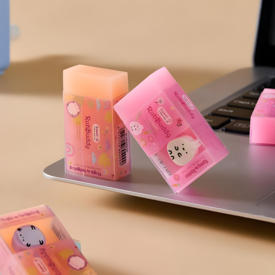 Kawaii RubBuddy Character Eraser 🐰🐸🌸