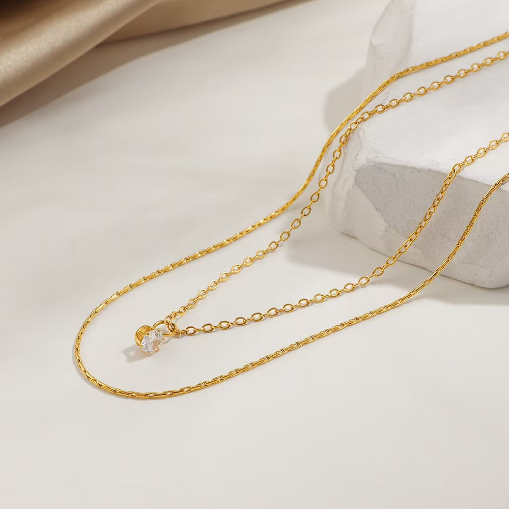 MM7 Korean Gold Waterproof Double Layer Neckchain Necklace Chain
