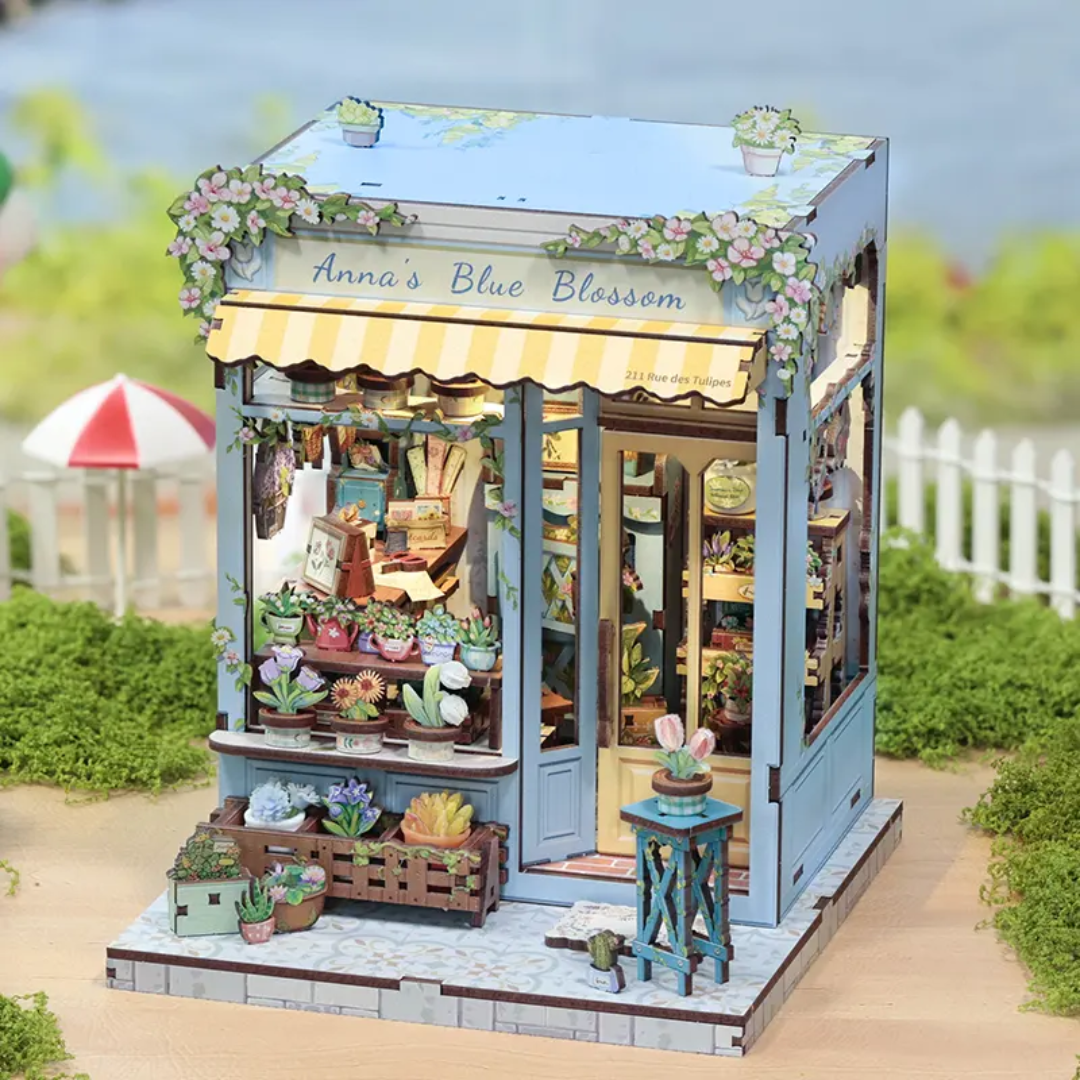 Anna‘s Blue Blossom 255 Pieces DIY Miniature Kit Dollhouse
