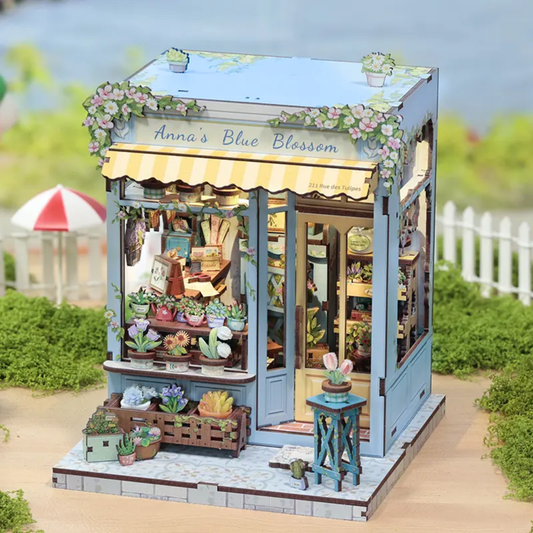 Anna‘s Blue Blossom 255 Pieces DIY Miniature Kit Dollhouse
